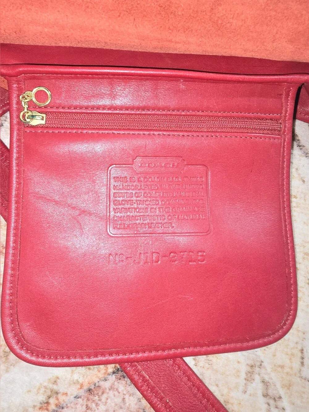 Vintage Coach 9715 Red Leather Turn-Lock Crossbody